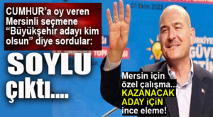 BOMBA KULİS: AK PARTİ’DE ANKET ÇALIŞMASI BAŞLADI… MERSİNLİ CUMHURCULAR “OLACAKSA BAKAN SOYLU OLSUN” DEDİ…