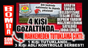 SON DAKİKA… TARSUS’TAKİ SKANDALDA MAHKEMEDEN TUTUKLAMA ÇIKTI: 1 KİŞİ TUTUKLANDI, 3 KİŞİ ADLİ KONTROLLE SERBEST!