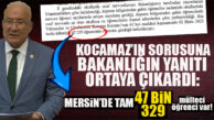 İYİ PARTİLİ KOCAMAZ SORDU, BAKANLIK YANITLADI: MERSİN’DE 47 BİN 329 MÜLTECİ ÖĞRENCİ VAR!