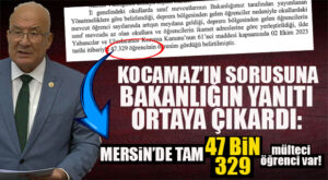 İYİ PARTİLİ KOCAMAZ SORDU, BAKANLIK YANITLADI: MERSİN’DE 47 BİN 329 MÜLTECİ ÖĞRENCİ VAR!