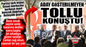 ADAY GÖSTERİLMEYEN MHP’Lİ TOLLU “GENEL MERKEZİN MAVİ BONCUKLARINI” SERDİ: “BİZ BU SEÇİMİ ANCA SENLE ALIRIZ DEDİLER GİTTİLER BAŞKA BİR ARKADAŞA TEVDİ ETTİLER. CANLARI SAĞOLSUN!”