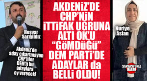 CHP’NİN AKDENİZ’DEKİ “DEM”Lİ ADAYLARI BELLİ OLDU! CHP’NİN ADAY ÇIKARMAYIP, AKDENİZ’DE DESTEKLEYECEĞİ DEM PARTİ ADAYLARINI AÇIKLADI…