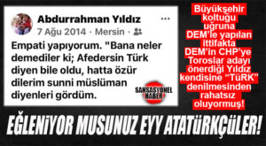 GURURLAN (!) CHP, BAK ADAYIN NELER DEMİŞ: CHP’NİN DEM’Lİ TOROSLAR BAŞKAN ADAYINDAN SKANDAL PAYLAŞIMLAR…