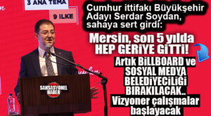 CUMHUR İTTİFAKI ADAYI SERDAR SOYDAN: “SON 5 YILDA MERSİN GERİYE GİTTİ! ARTIK BUNA DUR DEMENİN ZAMANI GELDİ!”