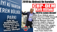 AKDENİZ’DE PARKA “ŞEHİT EREN BÜLBÜL” İSMİNİ VERMEK İSTEMEYEN VE “İSTİKLAL MARŞINI OKUMAK İSTEMİYORUM” DİYENLERİN KİRLİ İTTİFAKI SEÇİMLER İÇİN YENİDEN HAREKETE GEÇTİ!