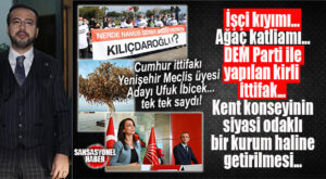 İŞÇİ KIYIMI, AĞAÇ KATLİAMI, DEM’LE KİRLİ İTTİFAK… CUMHUR İTTİFAKI YENİŞEHİR MECLİS ÜYESİ ADAYI UFUK İBİCEK, SEÇER DÖNEMİNİ ÖZETLEDİ!