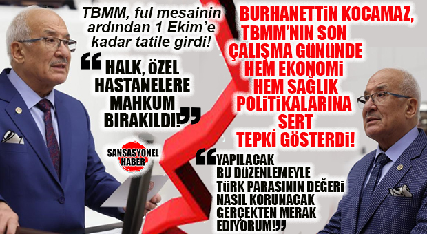 İYİ PARTİLİ KOCAMAZ, TBMM’DE HEM EKONOMİ HEM DE SAĞLIK POLİTİKALARINA SERT TEPKİ GÖSTERDİ!