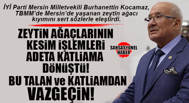 İYİ PARTİLİ KOCAMAZ “ZEYTİN KATLİAMLARINI” MECLİS GÜNDEMİNE TAŞIDI: “ASIRLIK AĞAÇLAR RANTA KURBAN EDİLİYOR!”