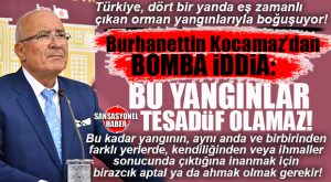 İYİ PARTİLİ BURHANETTİN KOCAMAZ’DAN FARKLI YERLERDE PEŞ PEŞE ÇIKAN ORMAN YANGINLARI İÇİN ÇARPICI İDDİA: “BU KADAR YANGININ AYNI ANDA ÇIKMASI TESADÜF OLAMAZ!