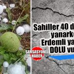 ERDEMLİ YAYLALARINI DOLU VURDU… TARIM ALANLARINDA ZARAR!
