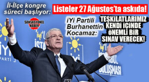 İYİ PARTİ’DE KONGRE TAKVİMİ AÇIKLANDI! İYİ PARTİ MERSİN MİLLETVEKİLİ BURHANETTİN KOCAMAZ: “İYİ PARTİ TEŞKİLATLARI YAPACAĞI KONGRELERLE KENDİ İÇİNDE ÖNEMLİ BİR SINAV VERECEK!”