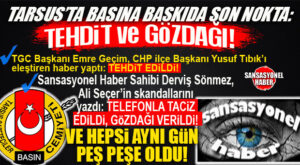 TARSUS’TA CHP’Lİ İSİMLERİ ELEŞTİREN BASININ ÜZERİNDEKİ BASKI BÜYÜYOR: ÖNCE SANSASYONEL HABER ARDINDAN TARSUS GAZETECİLER CEMİYETİ BAŞKANI EMRE GEÇİM…