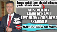 TARSUS’TA ALİ SEÇER’DEN ŞİMDİ DE KAMU ZEYTİNLERİ SKANDALI! CHP’Lİ SEÇER’İN KARDEŞİ ALİ SEÇER HAKKINDA ŞOK İDDİA