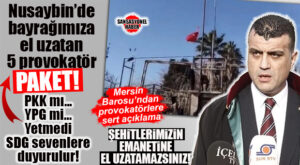 SINIRDA ALÇAK PROVOKASYONA MERSİN BAROSU’NDAN SERT TEPKİ: “TÜRK BAYRAĞI’NA YAPILAN ALÇAK EYLEMİ LANETLİYORUZ”