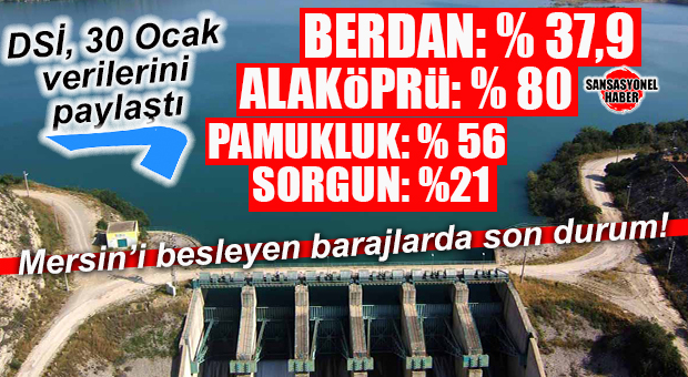 MERSİN BARAJLARINDA YÜZLERİ GÜLDÜREN ARTIŞ! YAĞIŞLAR SU SEVİYELERİNİ YÜKSELTTİ