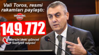 MERSİN VALİSİ ATİLLA TOROS AÇIKLADI: 149.772!