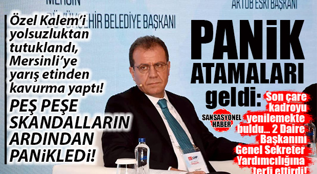 YENİ BOMBA… BÜYÜKŞEHİR ÇALKALANIYOR, KOLTUKLAR DEĞİŞİYOR! AT ETİ VE YOLSUZLUKTAN SONRA JET TERFİLER! 2 DAİRE BAŞKANI, GENEL SEKRETER YARDIMCILIĞINA ATANDI…