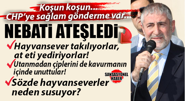 GÜNÜN SALVOSU… AK PARTİLİ NEBATİ’DEN CHP’YE “AT ETİ” GÖNDERMESİ: “UTANMADAN ÇİPLERİNİ DE İÇİNDE UNUTTULAR!” NEBATİ HAYVANSEVER GEÇİNENLERİ DE UNUTMADI: “NEDEN SESSİZSİNİZ!”
