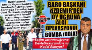 TARSUS’TAKİ ASILSIZ BARINAK İDDİALARI BARO KULİSLERİNİ KARIŞTIRDI! BARO SEÇİMLERİ ÖNCESİ ŞOK İDDİA: “GAZİ ÖZDEMİR’İN KOLTUK HIRSI ASILSIZ İHBAR DÜZEYİNE ULAŞTI, ÖZDEMİR’İN ‘KOLTUK HIRSI’ KURUMLARI MI HEDEF ALDI?” BOMBA ÖTESİ İDDİA…