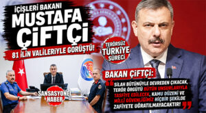 81 İLİN MÜLKİ AMİRLERİYLE ANKARA’DA 1 SAATLİK KRİTİK ZİRVE! BAKAN ÇİFTÇİ: “SİLAH BÜTÜNÜYLE DEVREDEN ÇIKACAK, TERÖR ÖRGÜTÜ BÜTÜN UNSURLARIYLA TASFİYE EDİLECEK!” MERSİN HEYETİ DE TAM KADRO KATILDI!