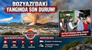 BOZYAZI’DAKİ YANGINDA SON DURUM! VALİLİK BİLANÇOYU PAYLAŞTI: BOZYAZI’DA 230 PERSONEL VE 7 HAVA ARACI ALEVLERLE SAVAŞIYOR