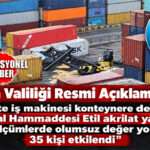 SON DAKİKA… MERSİN VALİLİĞİ’NDEN REMİ AÇIKLAMA: “ETİL AKRİLAT SIZINTISI MEYDANA GELDİ, 35 KİŞİ SAĞLIK GÖZETİMİNDE”