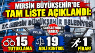 MERSİN BÜYÜKŞEHİR’DE TAM LİSTE AÇIKLANDI: 15 TUTUKLAMA, 19 ADLİ KONTROL, 1 FİRAR!