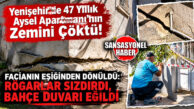 YÜREKLERİ AĞIZA GETİREN GELİŞME! YENİŞEHİR’DE 47 YILLIK APARTMANIN BAHÇESİNDE ZEMİN ÇÖKTÜ: TAŞIYICI SİSTEMDE HASAR YOK! SEBEP SIZDIRAN RÖGARLAR